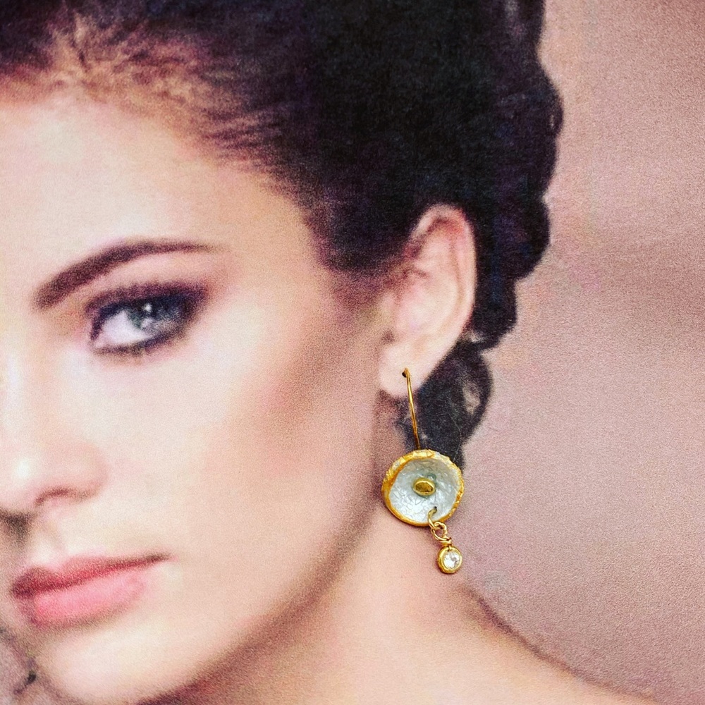 Matana handmade delicate earrings with Zirconia